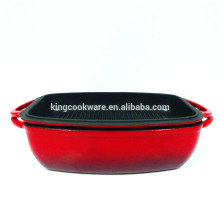 Cast Iron Lasagna pot with grill cover